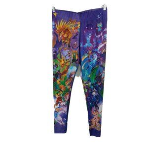 WeLoveFine Dota 2 Watercolor Hero Leggings Women Size 2XL Purple Allover Print